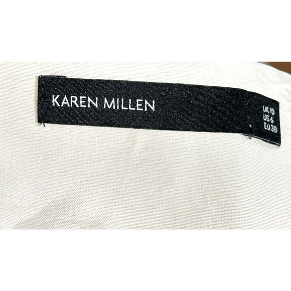 Karen Millen Black White Color Block Ponte Roma Bodycon Sleeveless Dress Size 6 - Picture 9 of 10
